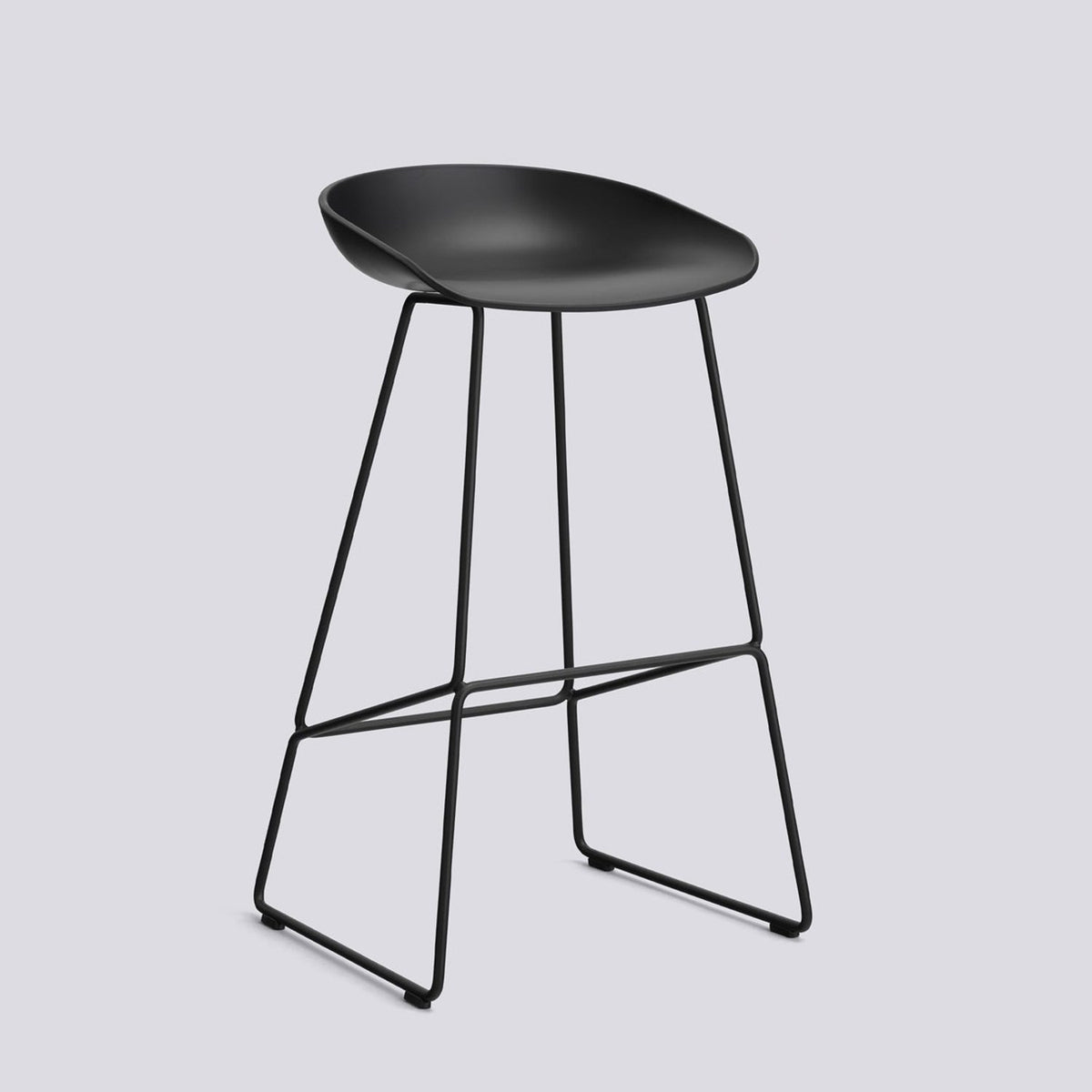 AAS 38 75 cm Barpall Black 2.0, Black – pulverlackerat stål