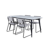 Jimmy, Kenth Rektangulär matgrupp Svart, ljusgrå, Svart,Vitt, 150 x 90