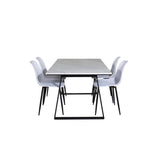 Estelle, Polar Rektangulär matgrupp Svart, vit, Svart, vit, 140 x 90
