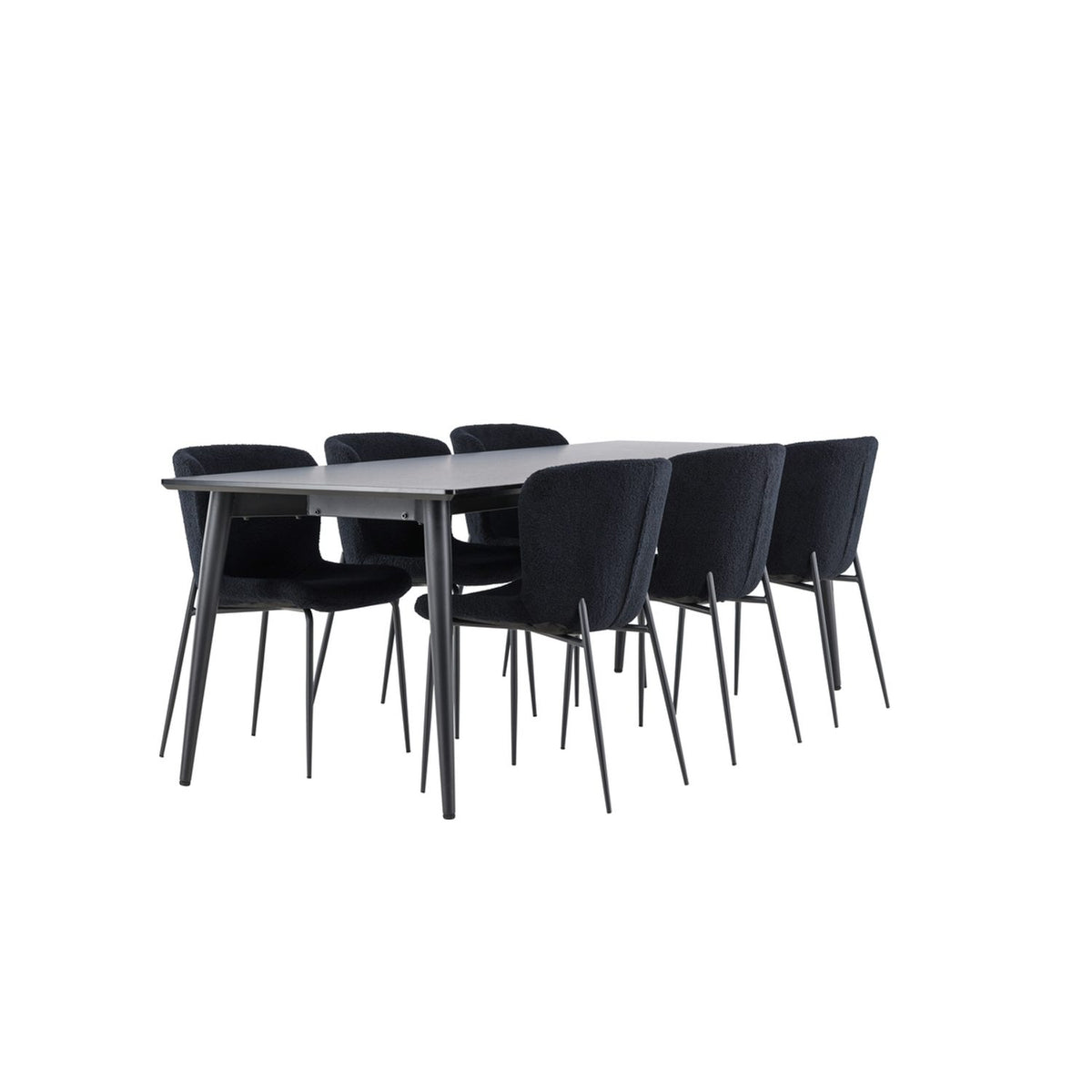 Ellis, Modesto Rektangulär matgrupp Svart, Svart, 230 x 85
