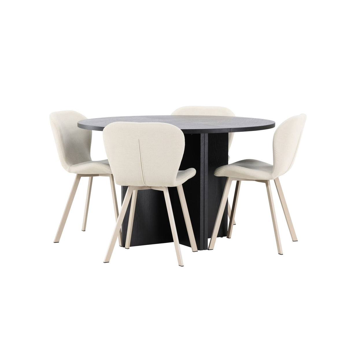 Strada, Lilja Oval matgrupp Beige, Svart, ⌀120
