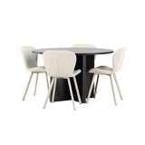 Strada, Lilja Oval matgrupp Beige, Svart, ⌀120