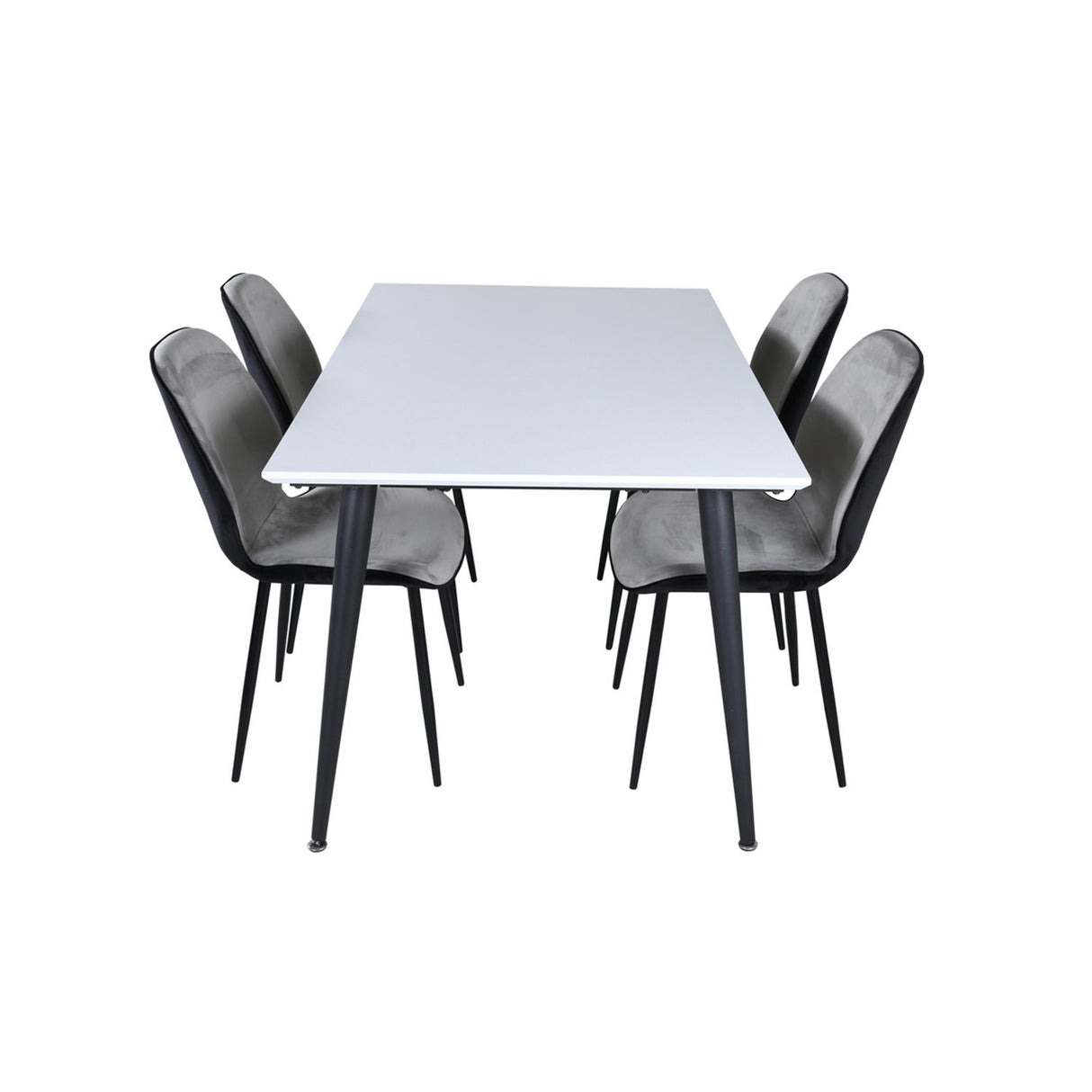 Jimmy, Emma Rektangulär matgrupp Svart,Grå, Svart,Vitt, 150 x 90