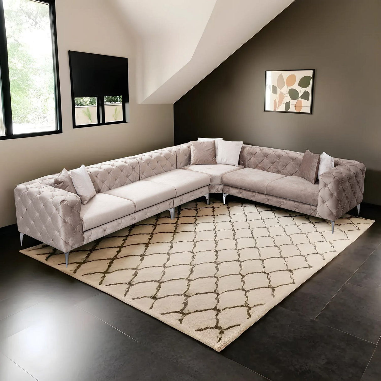 Lyon Beige Hörnsoffa