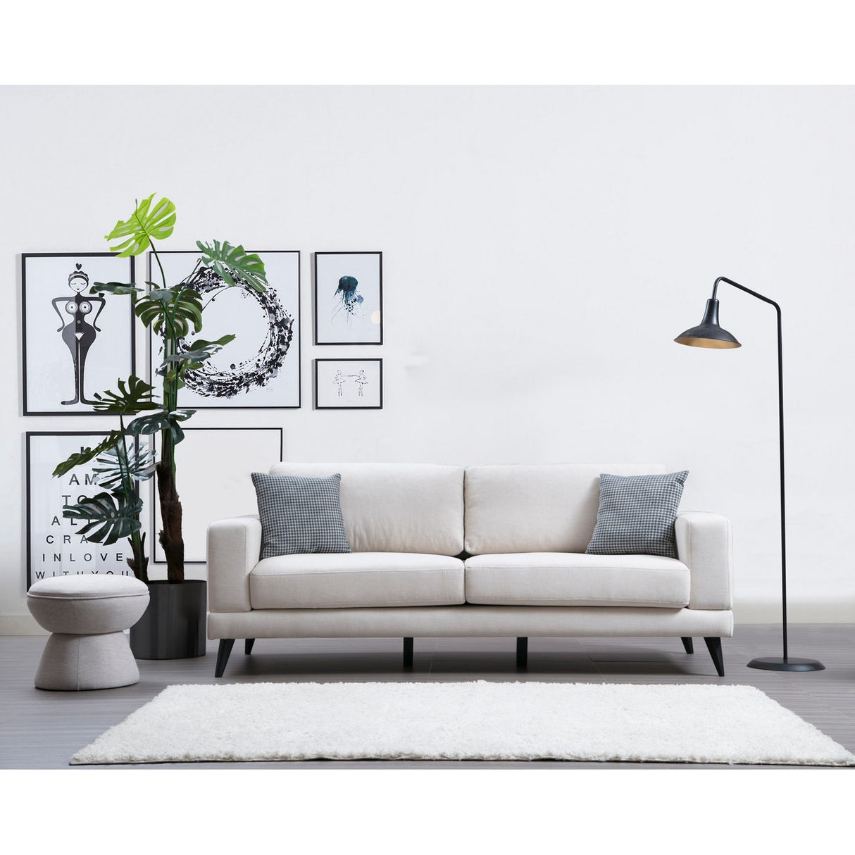 Nordic 3-sits (210 x 90 x 85 cm) Beige 3-sitssoffbädd