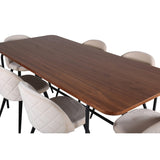 Uno, Velvet Rektangulär matgrupp Beige, Svart, Svart,Natur, 200 x 90