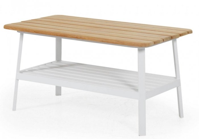 Olivet Soffbord 110x57 cm Vit/Teak