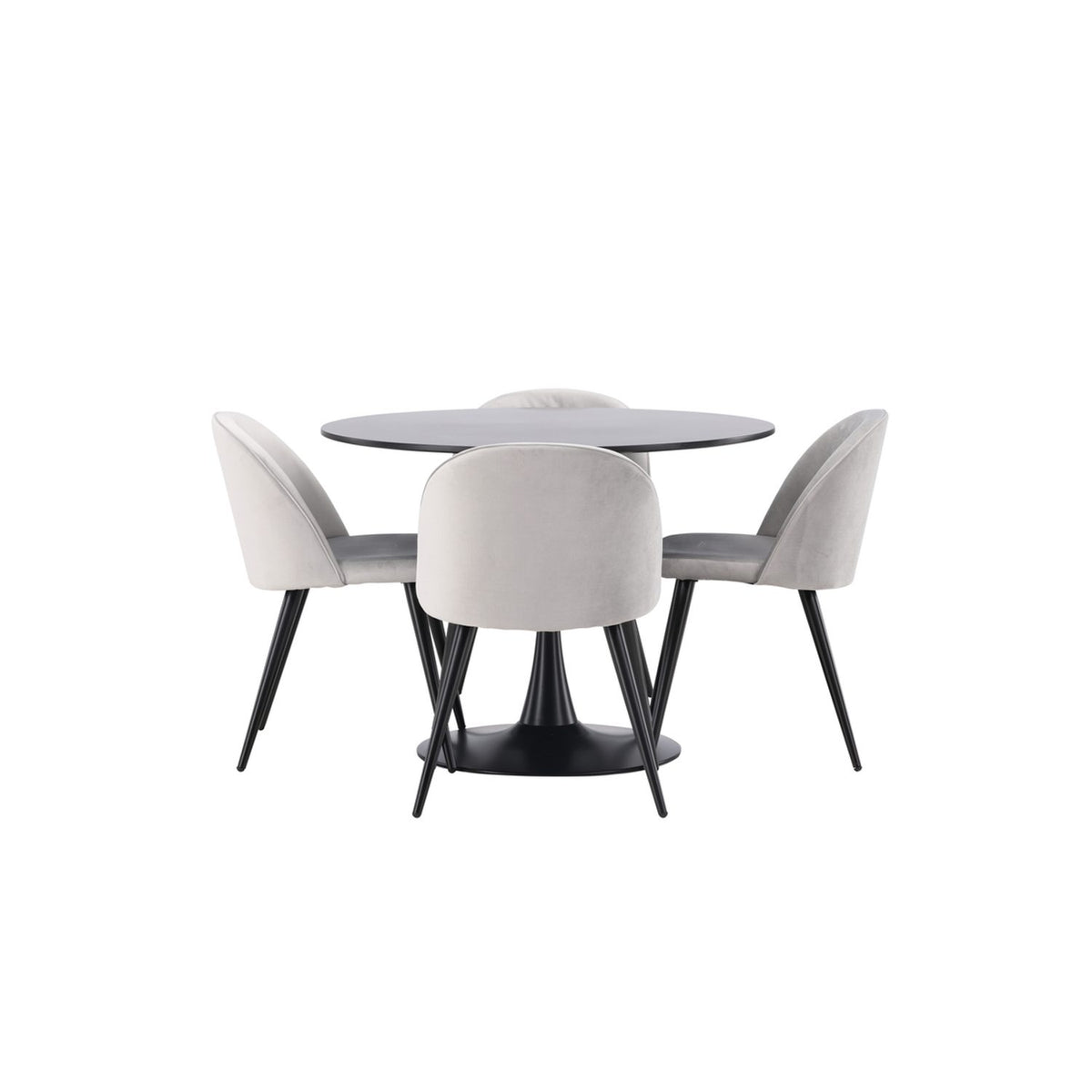 Glade, Velvet Rund matgrupp Svart,Grå, Svart, ⌀100