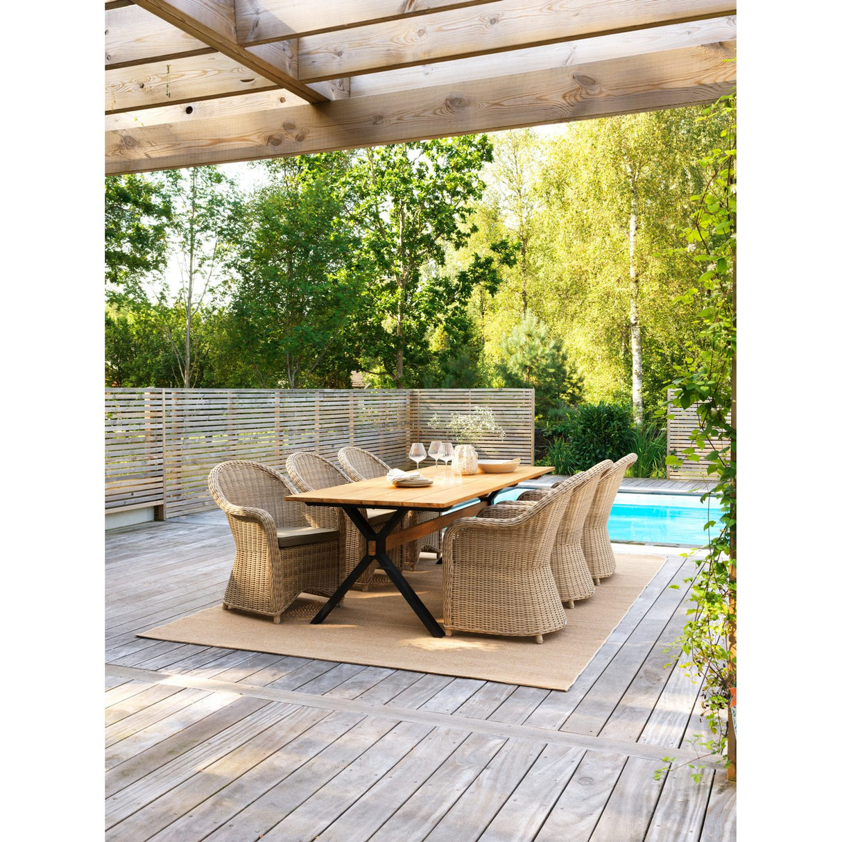Mark Matbord 230x95 cm Teak/Svart