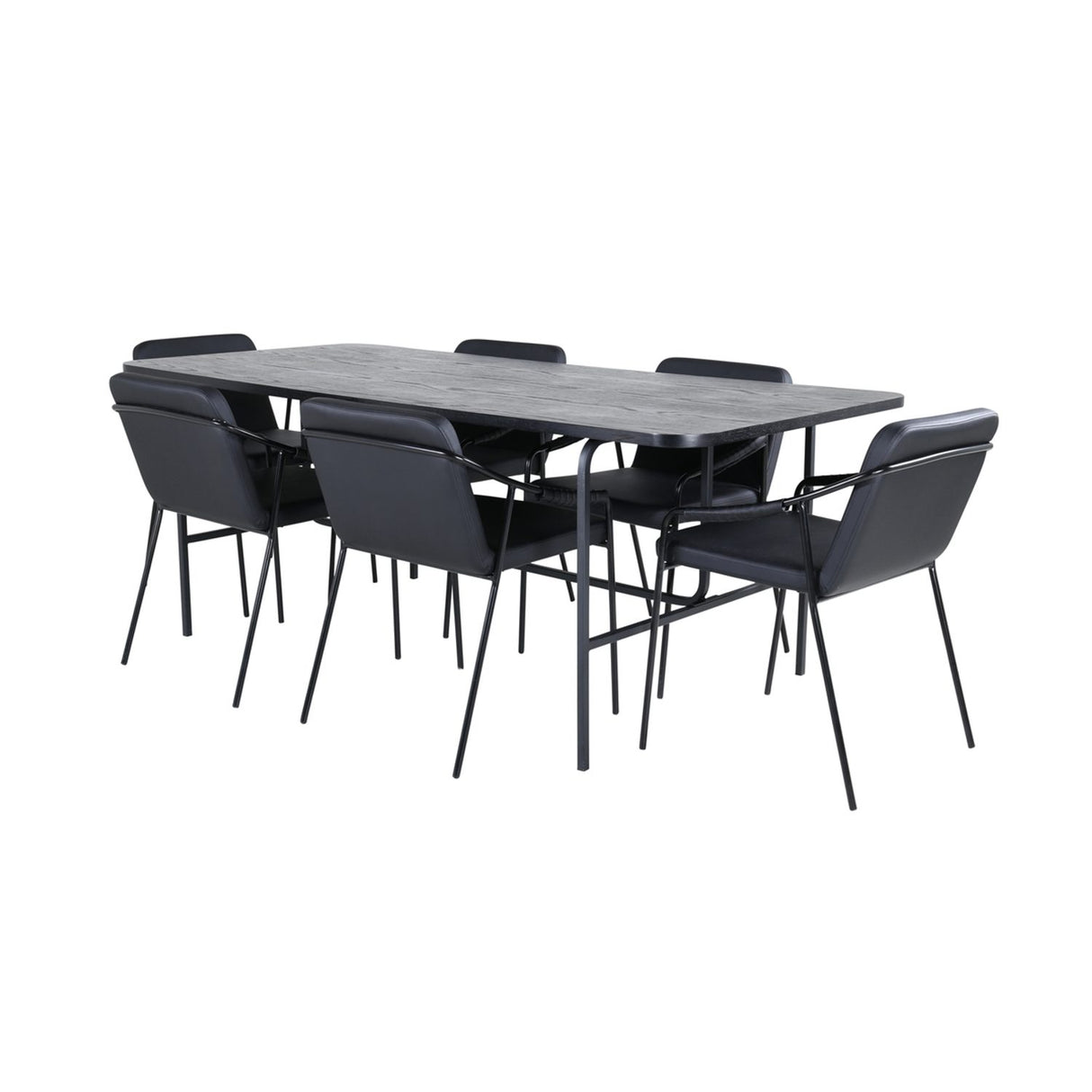 Uno, Tvist Rektangulär matgrupp Svart, Svart, 6st