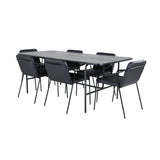 Uno, Tvist Rektangulär matgrupp Svart, Svart, 6st