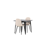 Tempe, Polar Rektangulär matgrupp Beige, Svart, Svart, 80 x 80