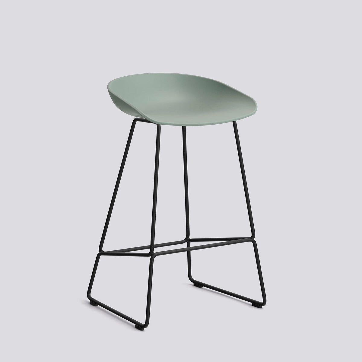 AAS 38 65 cm Barpall Fall green 2.0, Black – pulverlackerat stål