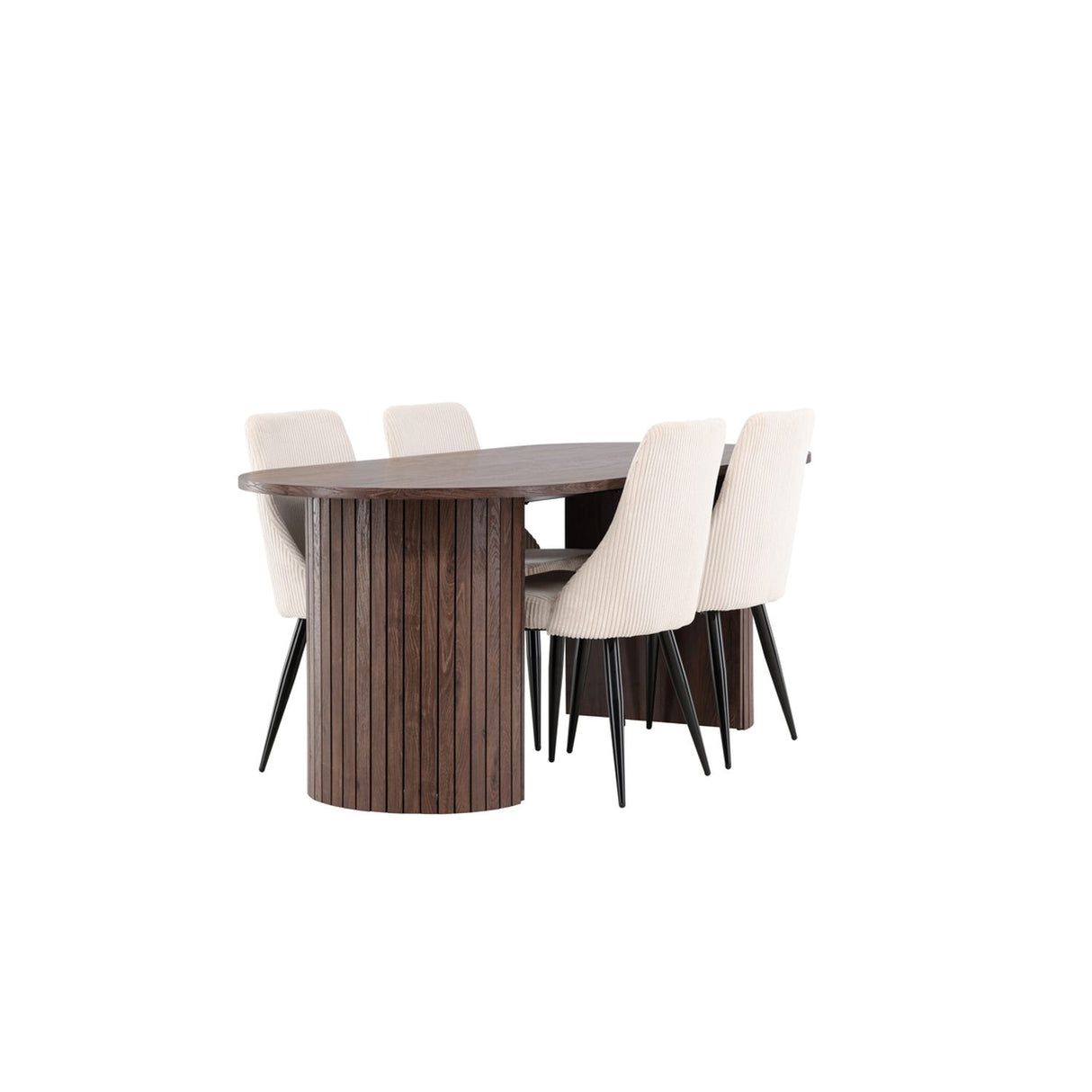 Härön, Leone Ovalt matgrupp Beige,Svart, Mocka, 200 x 90