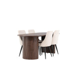 Härön, Leone Ovalt matgrupp Beige,Svart, Mocka, 200 x 90