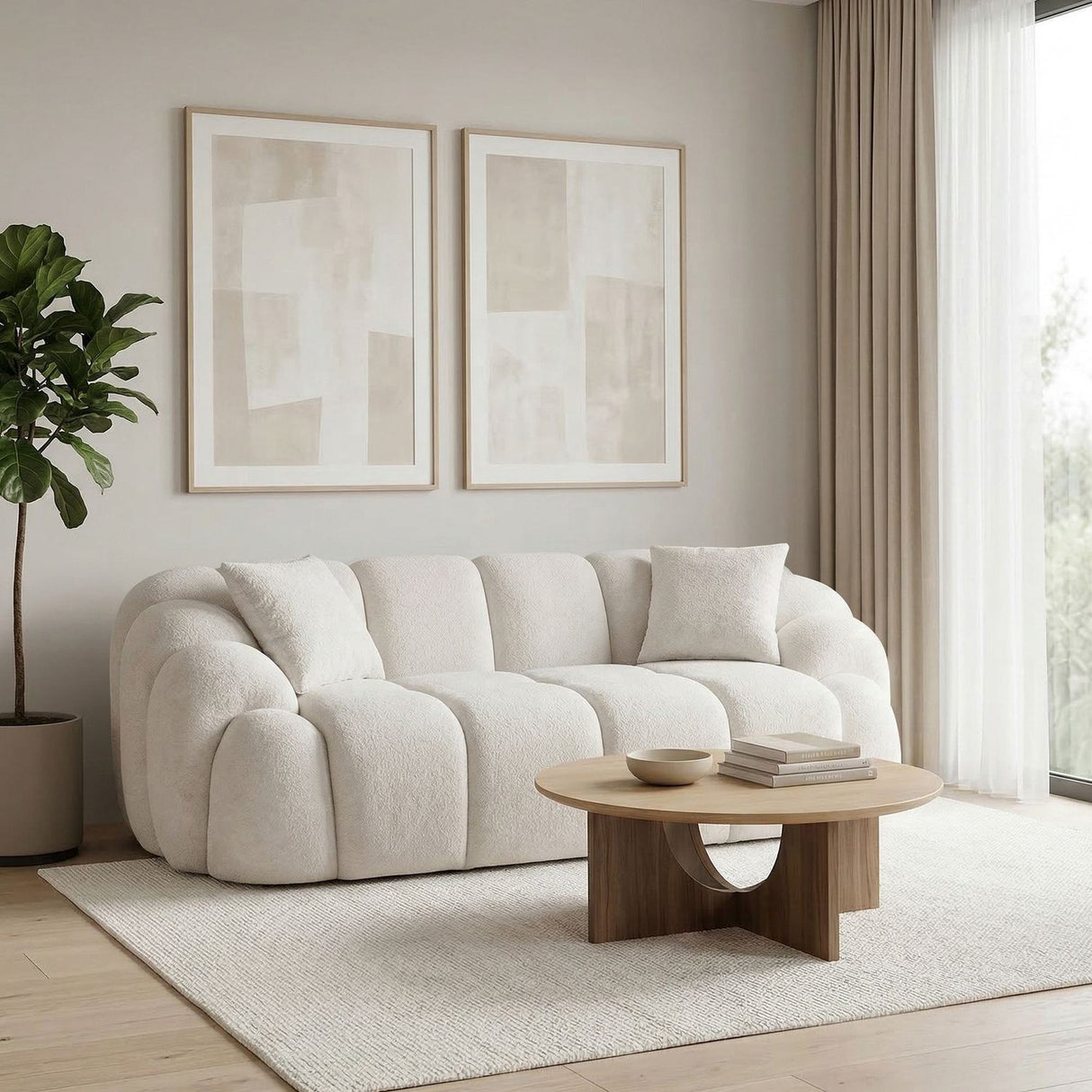 Octavio (199 x 70 x 80 cm) 2-sitssoffa Vit