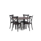 Stone, Crosett Rund matgrupp Svart, Mocka, 4st