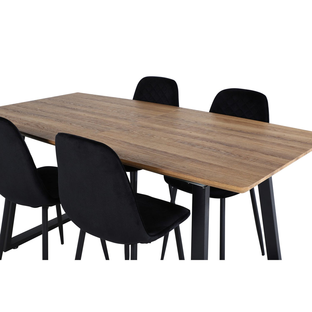 Inca, Polar Rektangulär matgrupp Svart, Svart,Natur, 160 x 85