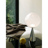 Melt Cone Fat Bordslampa Opalescent/Silver