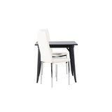 Tempe, Pastill Rektangulär matgrupp Silver,Vitt, Svart, 80 x 80