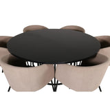 Copenhagen, Berit Rund matgrupp Beige, Svart, Svart, ⌀140