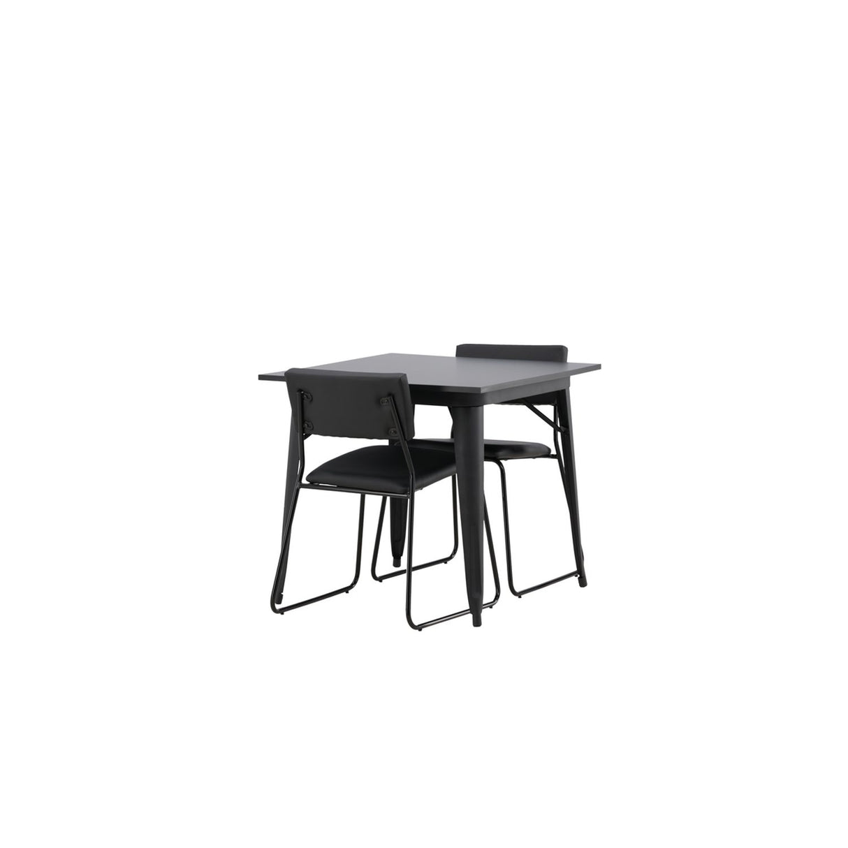 Tempe, Kenth Rektangulär matgrupp Svart, Svart, 80 x 80