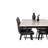 Estelle, Polar Rektangulär matgrupp Svart, Svart,Vit, 140 x 90