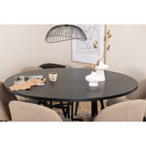 Copenhagen, Velvet Rund matgrupp Beige,Svart, Svart, ⌀140