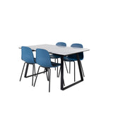 Estelle, Arctic Rektangulär matgrupp Svart,Blå, Svart, vit, 140 x 90