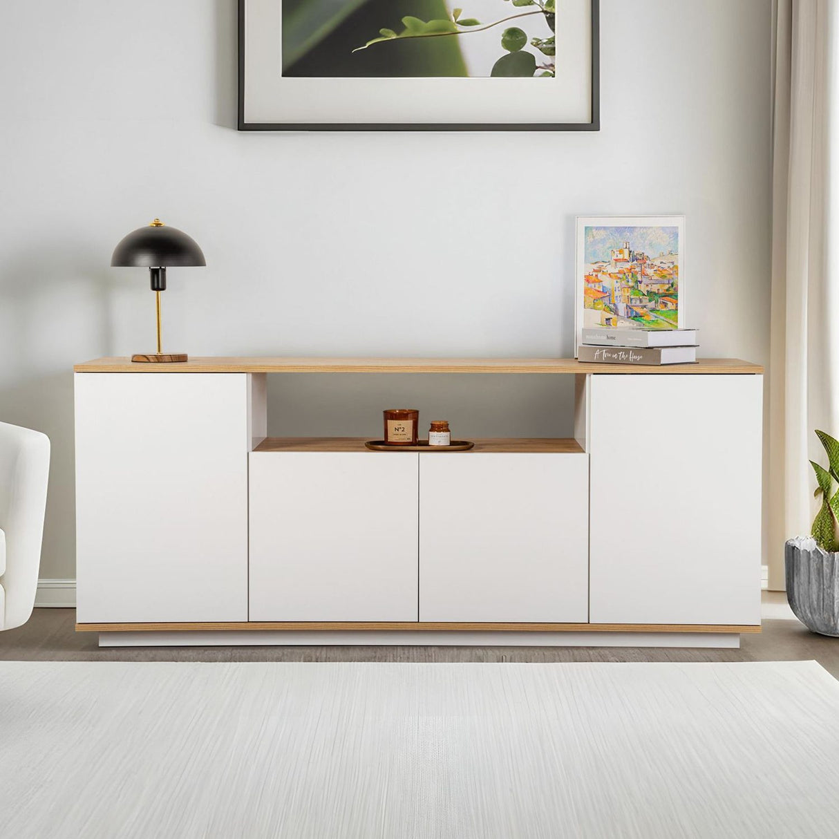 Asprilla Konsolbord Vit / Cadiz Ek