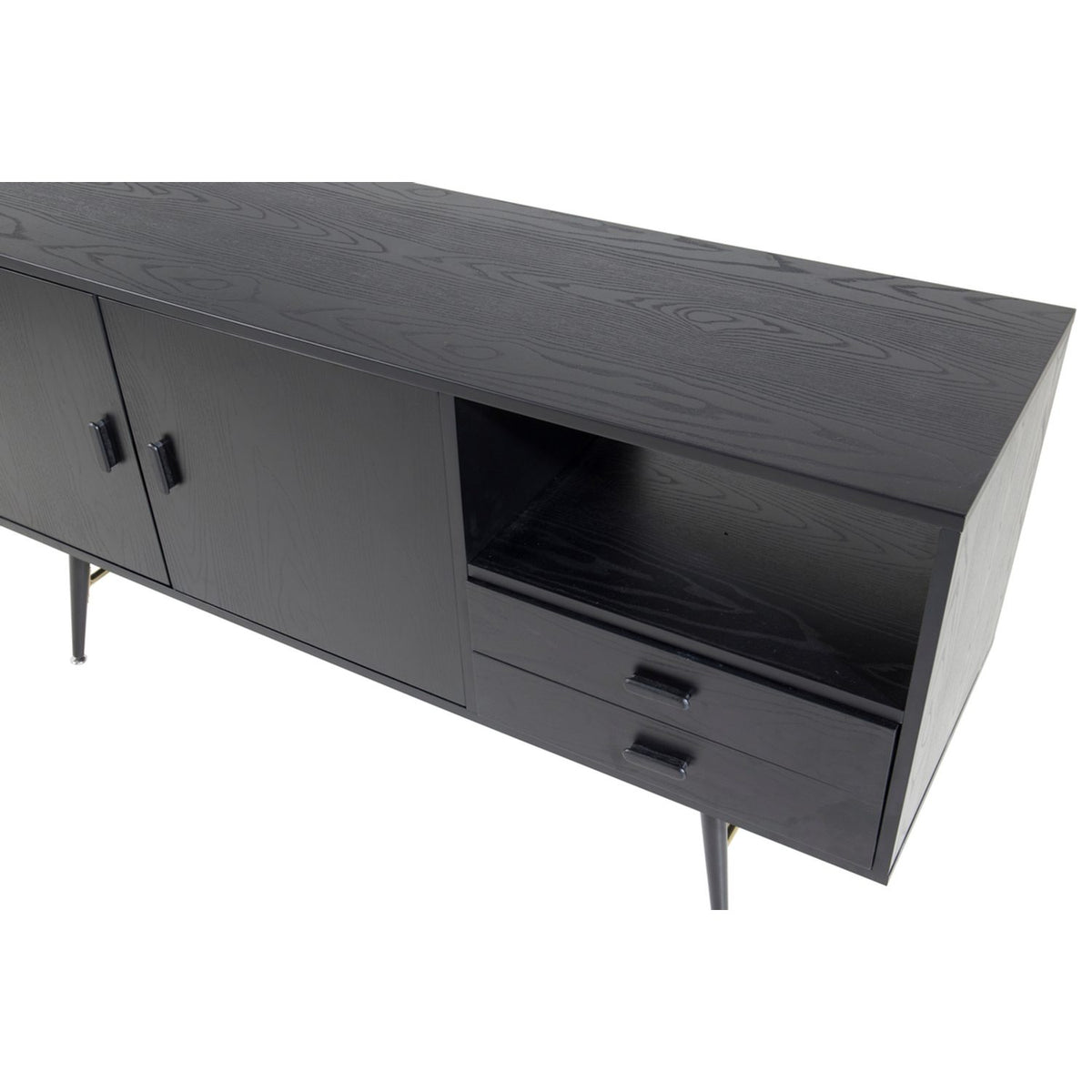 Guld Sideboard Svart, 160 x 80