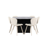 Strada, Lilja Oval matgrupp Beige, Svart, ⌀120