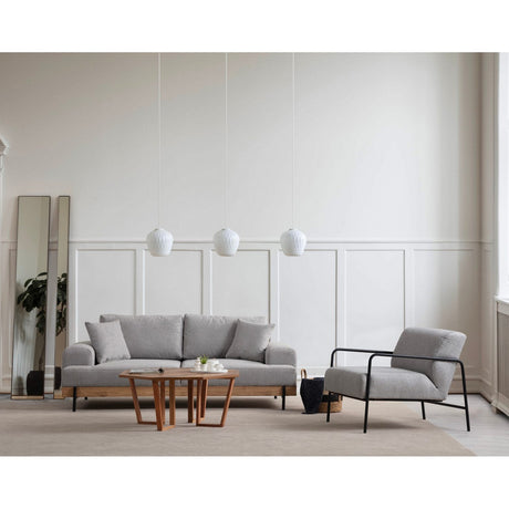 Eti Oak 3-sits (220 x 98 x 78 cm) 3-sitssoffa Grå