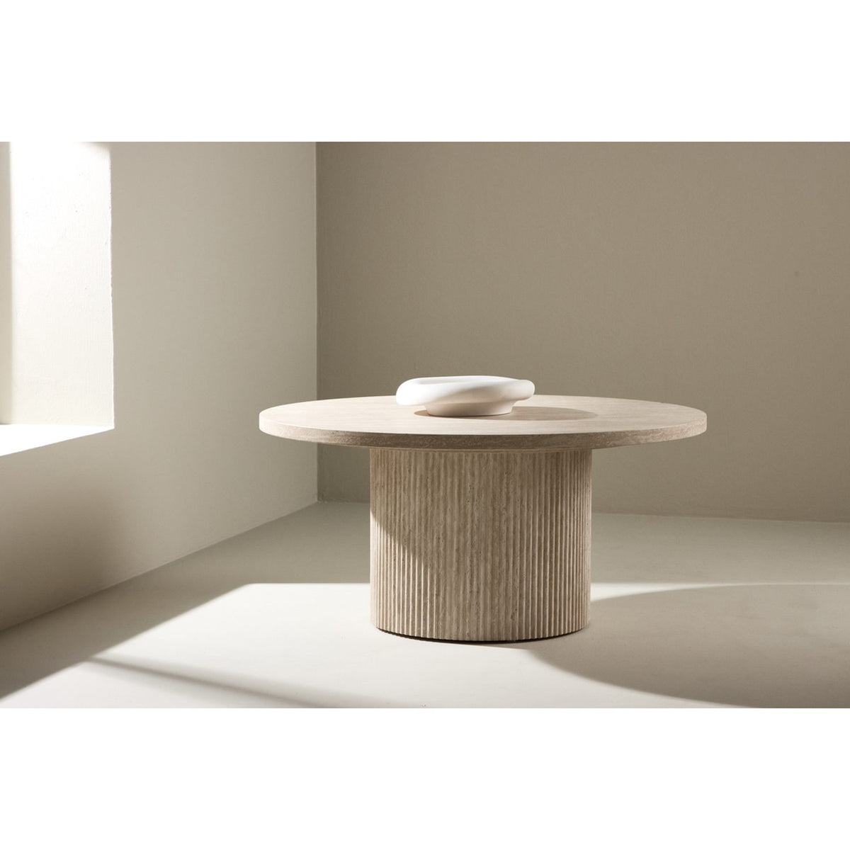 Härön Soffbord Beige, ⌀80