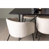 Astrid, Berit Rektangulär matgrupp Beige,Svart, Svart, 200 x 90