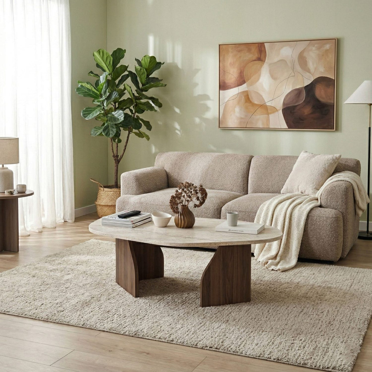Praia (100 x 35 x 60 cm) Travertin Valnöt Skrivbord