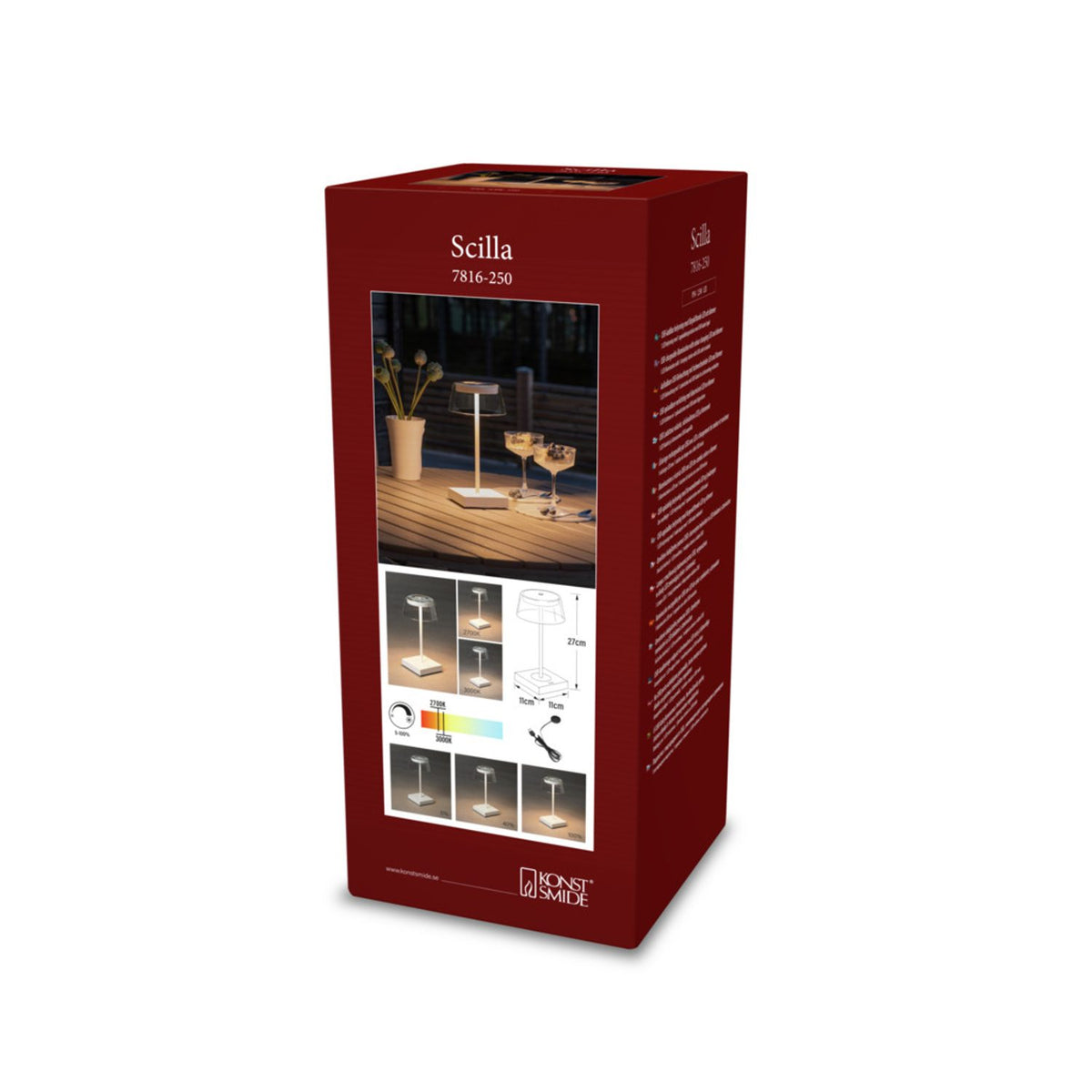 Scilla  USB Dimbar Bordslampa Ute Vit