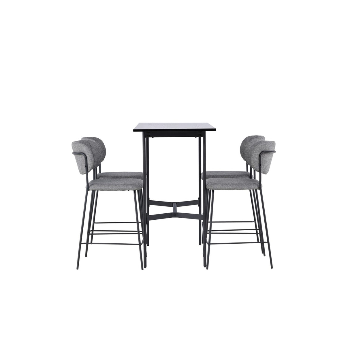 Rax, Bell Rektangulär matgrupp Svart,Grå, Svart, 120 x 60