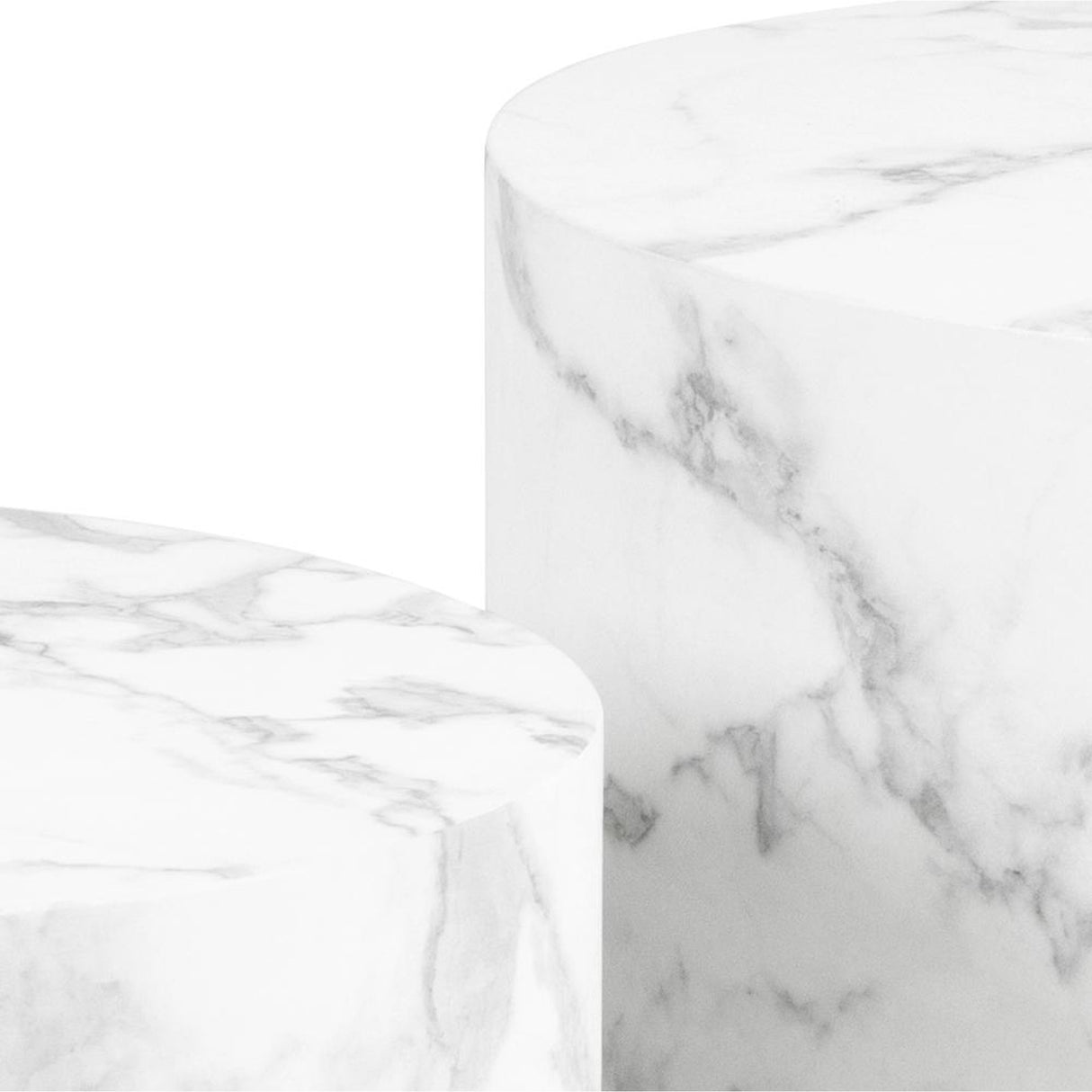 Dijon Soffbord Rund 40x58x58 cm Vit Carrara