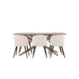 Piazza, Velvet Rektangulär matgrupp Beige,Svart, Mocka, 180 x 90