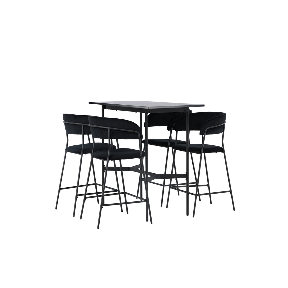 Rax, Lui Rektangulär matgrupp Svart, Svart, 120 x 60