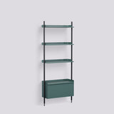 Pier System 131 1 sektion 82 × 34 × 209 cm Hyllsystem PS Blue, Black – anodiserad aluminium