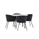 Plaza, Berit Rund matgrupp Svart, Vitputsad, 4st