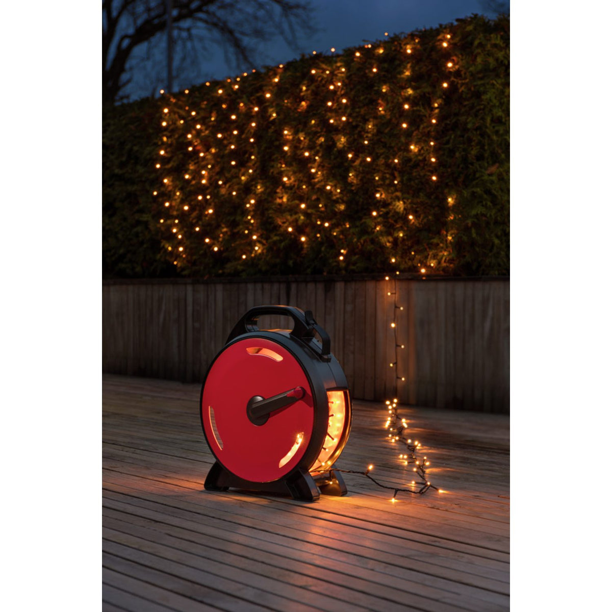 med Sladdvinda LED Svart Soft-cable Ljusslinga Ute 55.93m, Varmvit