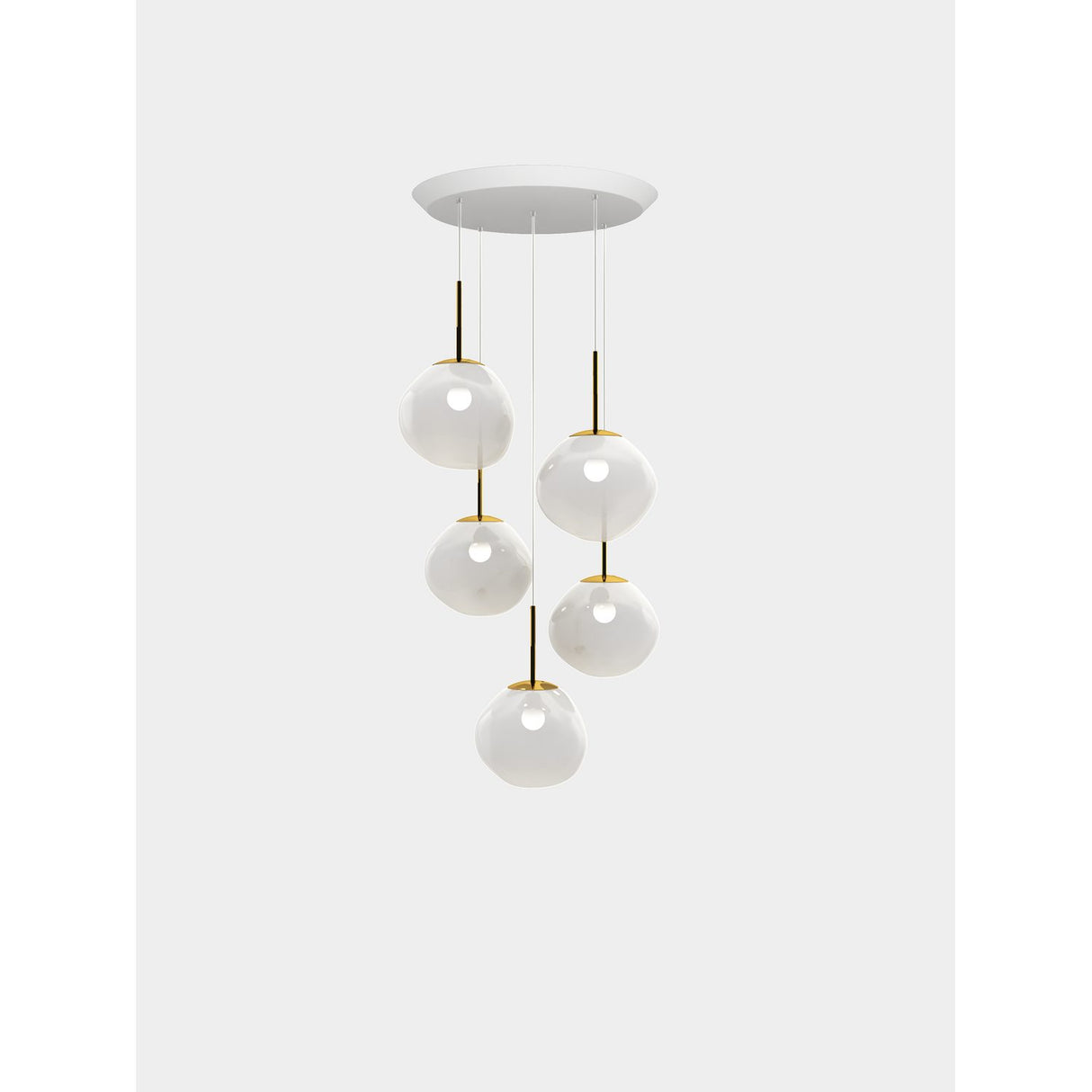 Melt Mini Rund Pendelsystem Opalescent, Gold
