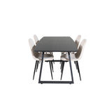 Inca, Polar Rektangulär matgrupp Beige,svart, Svart, 160 x 85