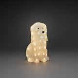 Hund akryl 31cm 40 LED Ljusdekoration Ute