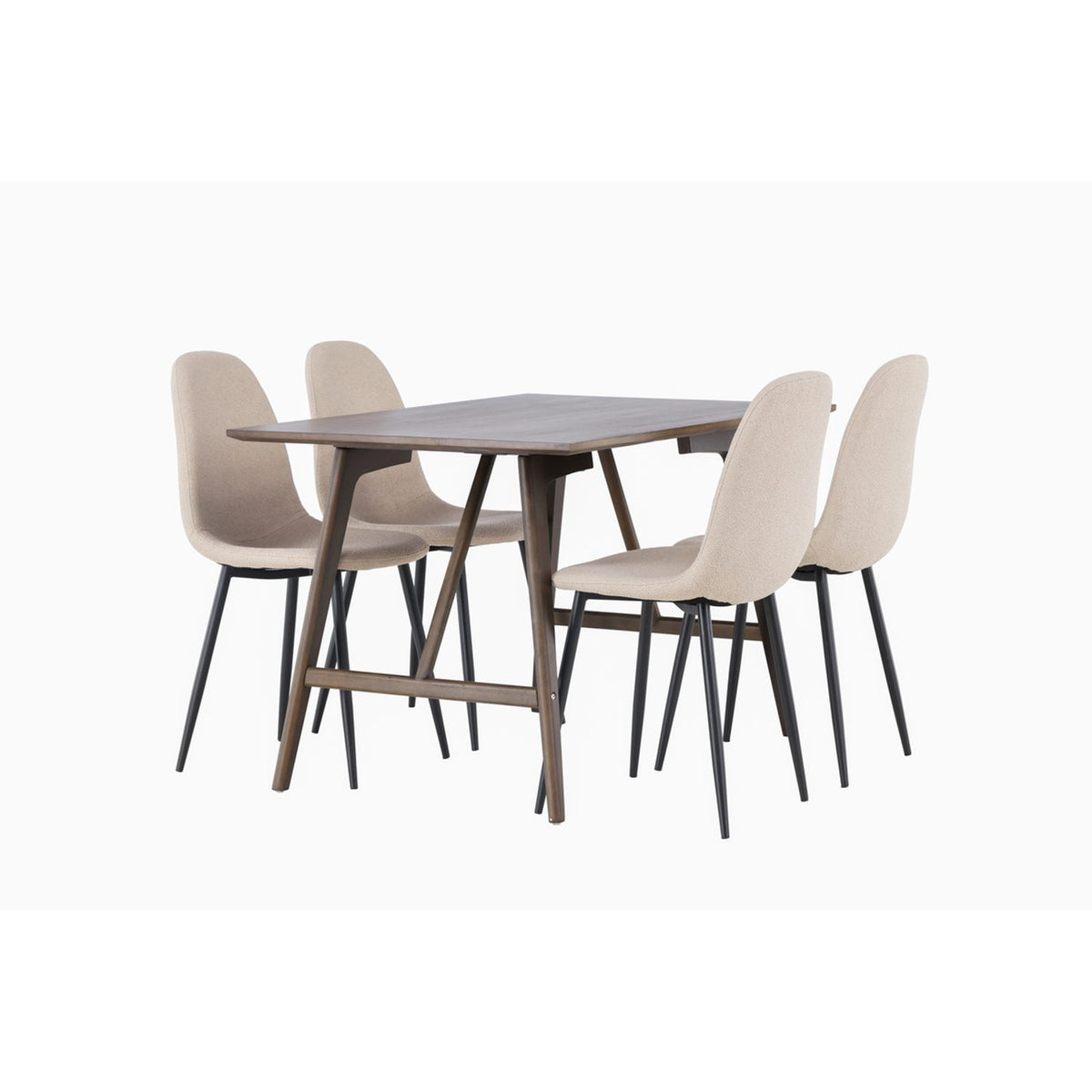 Kaseidon, Polar Rektangulär matgrupp Beige,Svart, Mörkbrun, 120 x 80