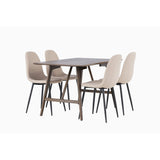 Kaseidon, Polar Rektangulär matgrupp Beige,Svart, Mörkbrun, 120 x 80