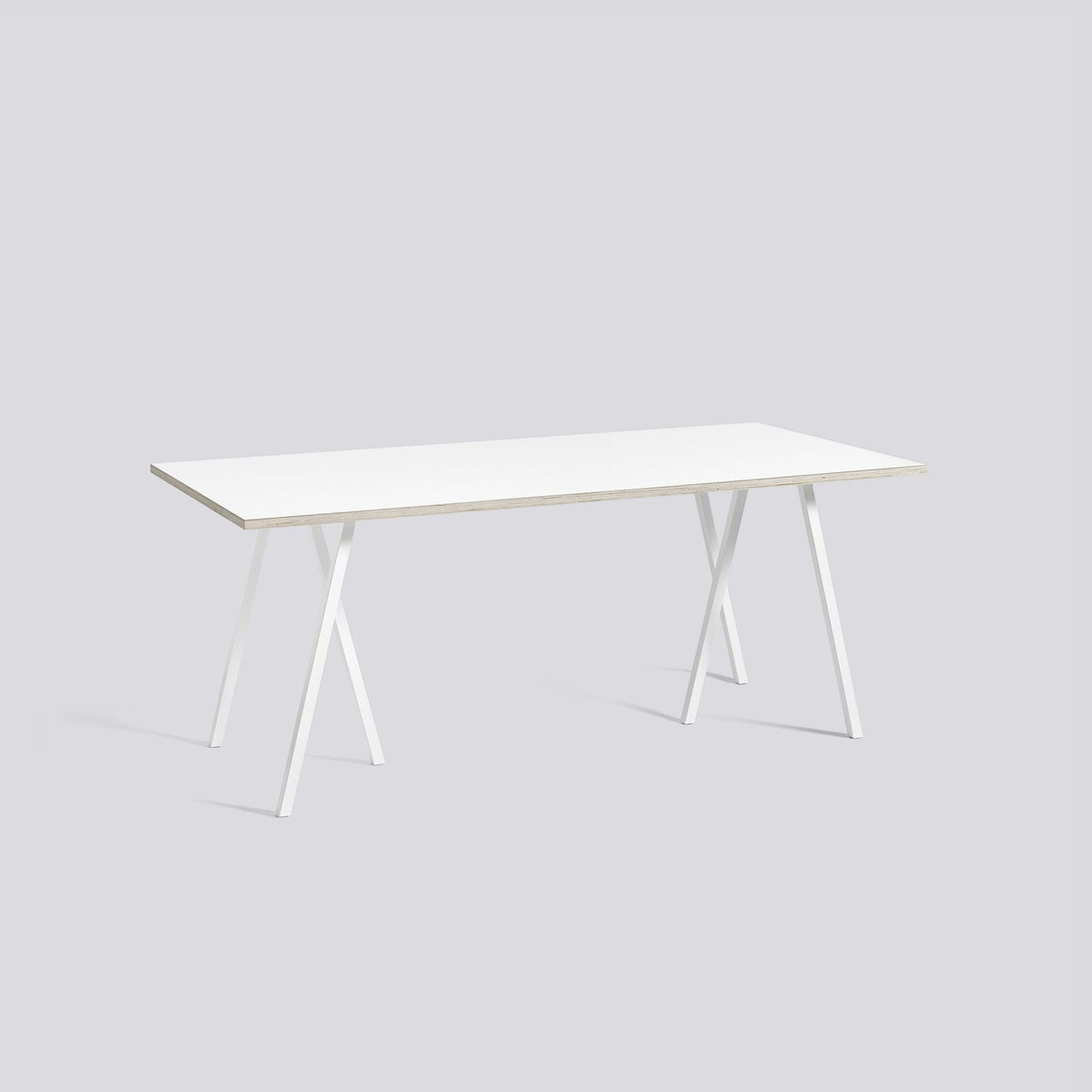 Loop Stand L180 × B87,5 × H74 cm Matbord White – laminat, White – pulverlackerat stål